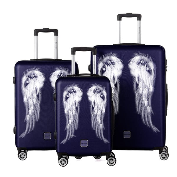 Sada 3 tmavě modrých cestovních kufrů Berenice Wings