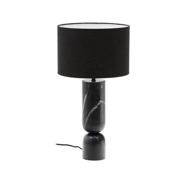 Černá mramorová stolní lampa s textilním stínidlem (výška 57 cm) Vex – Kave Home