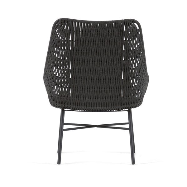 Černé ručně pletené venkovní křeslo Kave Home Abeli-image-3