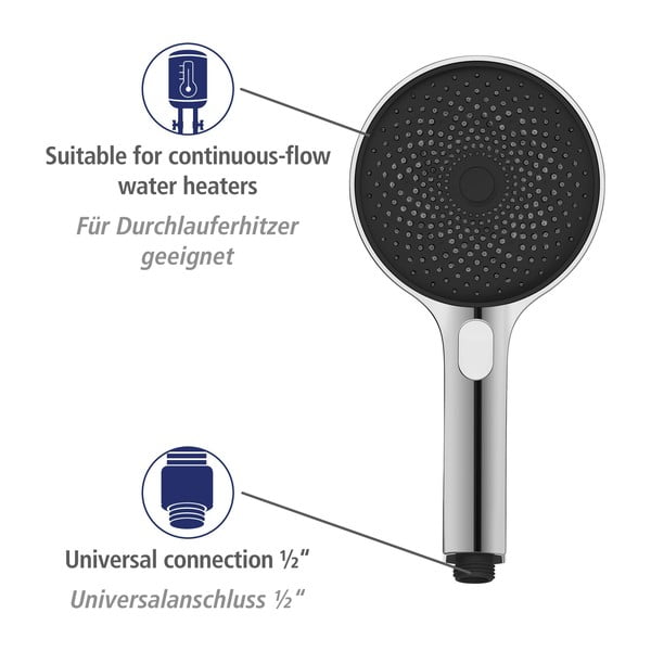 Sprchový set z nerezové oceli v leskle stříbrné barvě 120 cm Soft Water – Wenko-image-4