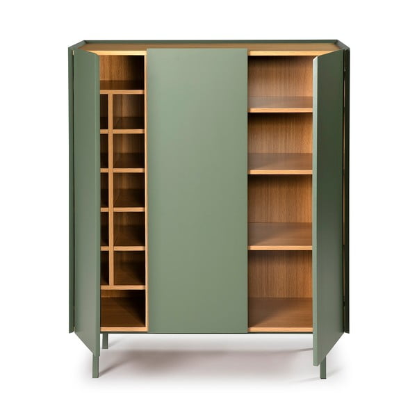 Zelená vysoká komoda v dekoru dubu 95x120 cm Arista – Teulat-image-3