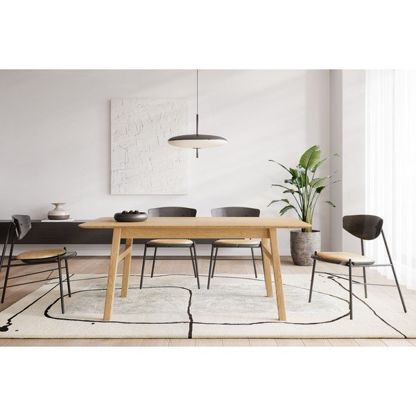 Rozkládací jídelní stůl s přídavnou deskou v dekoru dubu 90x180 cm Curved – Woodman-image-1