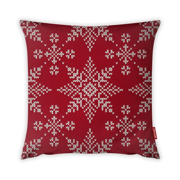 Povlak na polštář Vitaus Christmas Period Red Snowflakes Pattern, 43 x 43 cm
