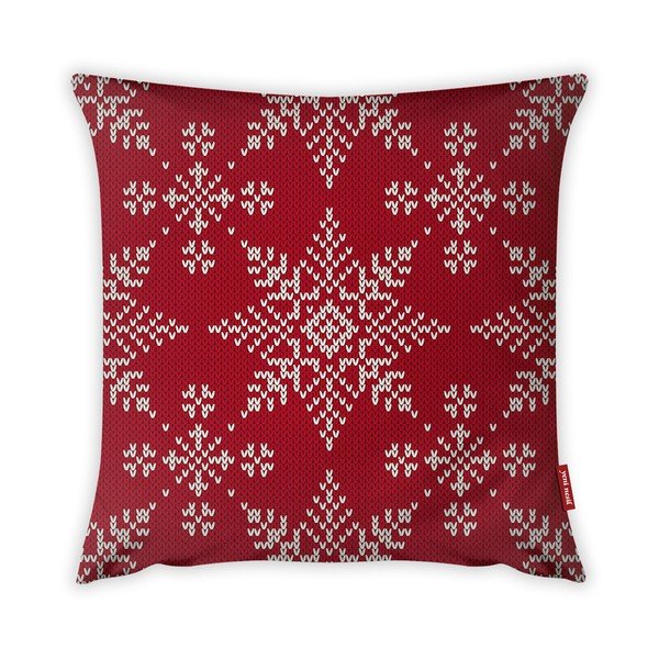 Povlak na polštář Vitaus Christmas Period Red Snowflakes Pattern, 43 x 43 cm