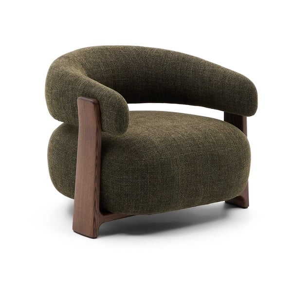 Zelené žinylkové křeslo Granite – Kave Home