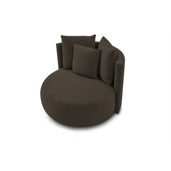 Hnědé sametové křeslo Cesar – Bobochic Paris-image-4