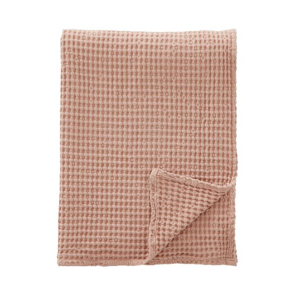 Starorůžová bavlněná deka 150x200 cm Jaipur Chunky Waffle – Pineapple Elephant