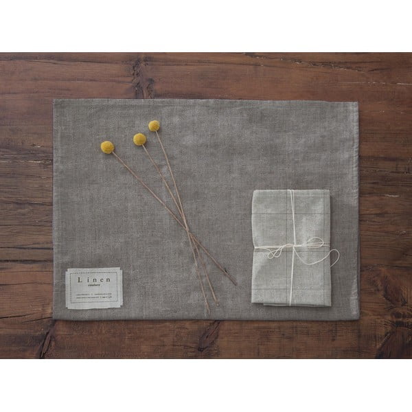 Sada 4 látkových ubrousků s příměsí lnu Really Nice Things Grey Lines, 43 x 43 cm-image-3