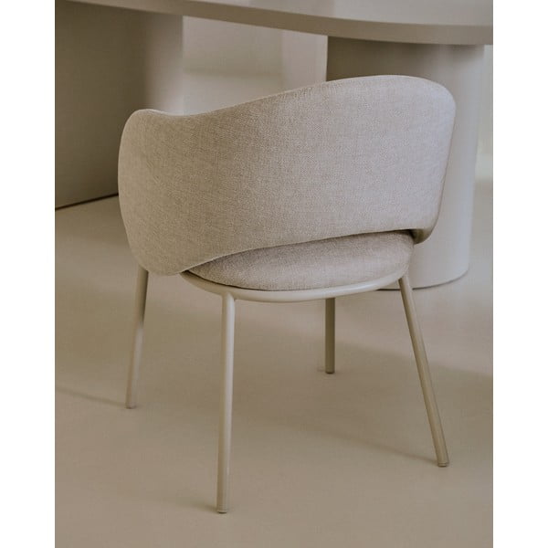Krémové čalouněné jídelní křeslo Maina – Kave Home-image-2