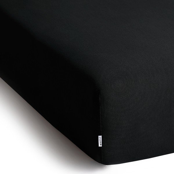 Černé napínací prostěradlo jersey 220x200 cm Amber – Restilo-image-1