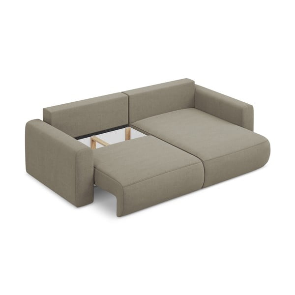 Světle hnědá rozkládací/s úložným prostorem rohová pohovka (pravý roh/s lenoškou) Kapua – Makamii-image-4