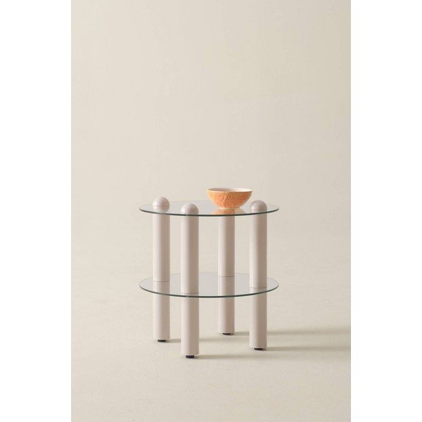 Skleněný kulatý odkládací stolek ø 48 cm Egan – Jotex-image-1