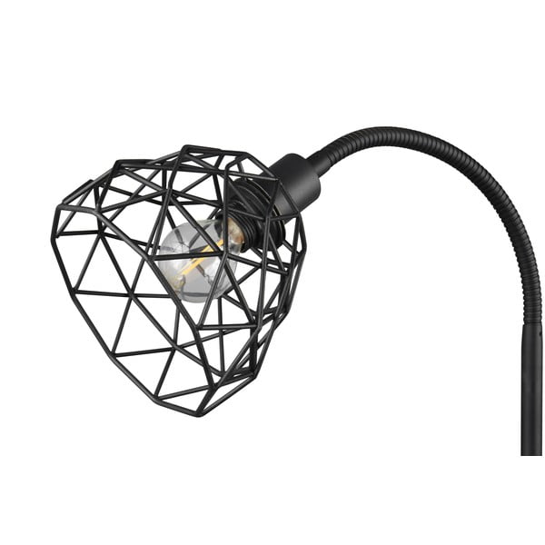 Černá stojací lampa s kovovým stínidlem (výška 180 cm) Haval – Trio-image-3