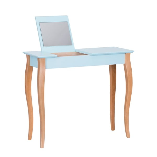 Světle tyrkysový toaletní stolek se zrcadlem Ragaba Dressing Table, délka 85 cm