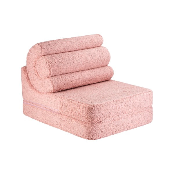 Růžové dětské křesílko z textilie bouclé Flipster – Wigiwama