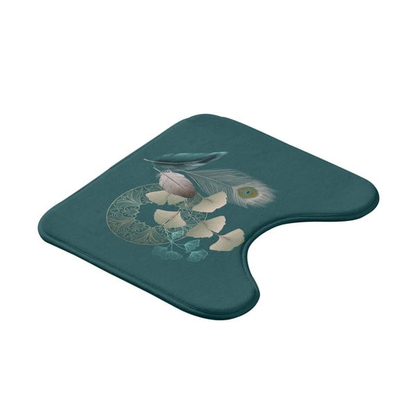 Tyrkysová WC koupelnová předložka 45x45 cm Ginkoblue – douceur d'intérieur-image-2