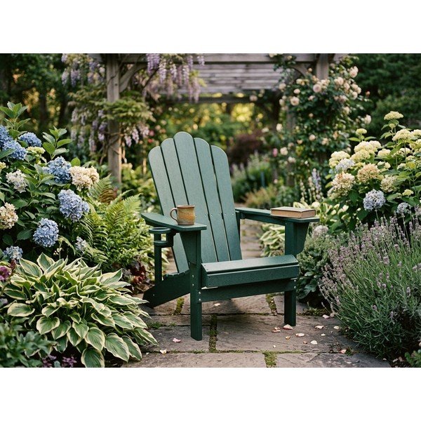 Zelené plastové zahradní křeslo Adirondack – Bonami Selection-image-1