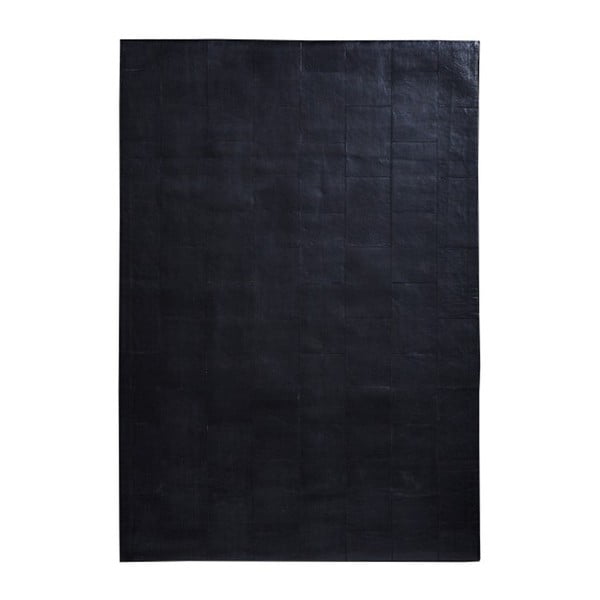 Černý koberec z pravé kůže Fuhrhome Athens, 120 x 180 cm