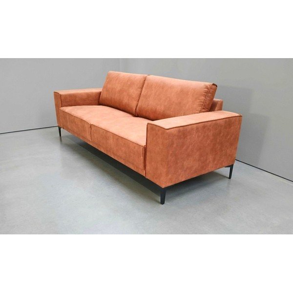 Koňakově hnědá pohovka z imitace kůže 224 cm Copenhagen - II. jakost – Scandic-image-2