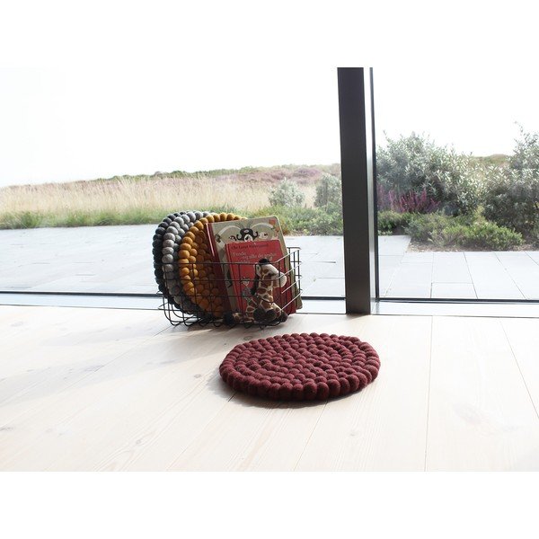 Tmavě višňový kuličkový vlněný dětský podsedák Wooldot Ball Chair Pad, ⌀ 30 cm-image-2