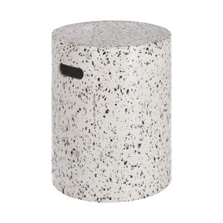 Bílý betonový odkládací stolek Kave Home Jenell, ⌀ 35 cm