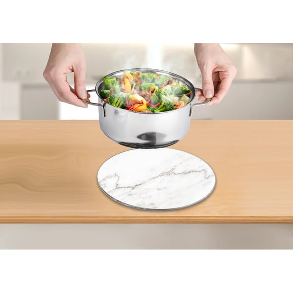 Skleněná podložka pod hrnec Wenko Marble, ø 20 cm-image-3