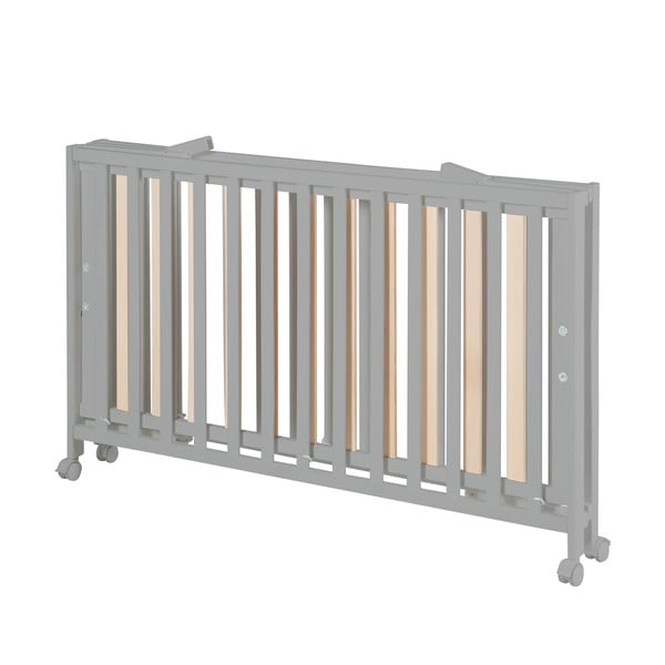 Šedá skládací postýlka na kolečkách 60x120 cm Fold up – Roba-image-3