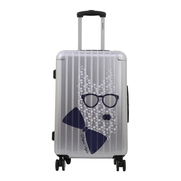 Světle šedý cestovní kufr LULU CASTAGNETTE Dog, 107 l