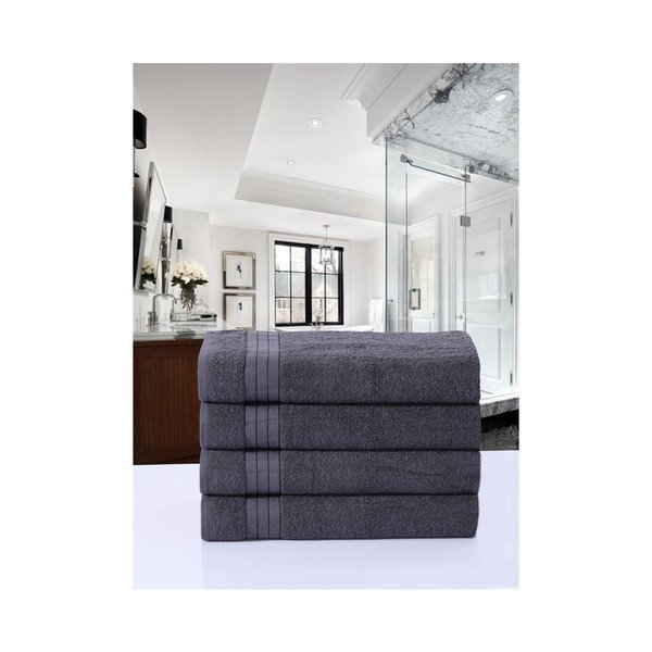 Antracitové froté bavlněné ručníky v sadě 4 ks 50x100 cm – Good Morning-image-2