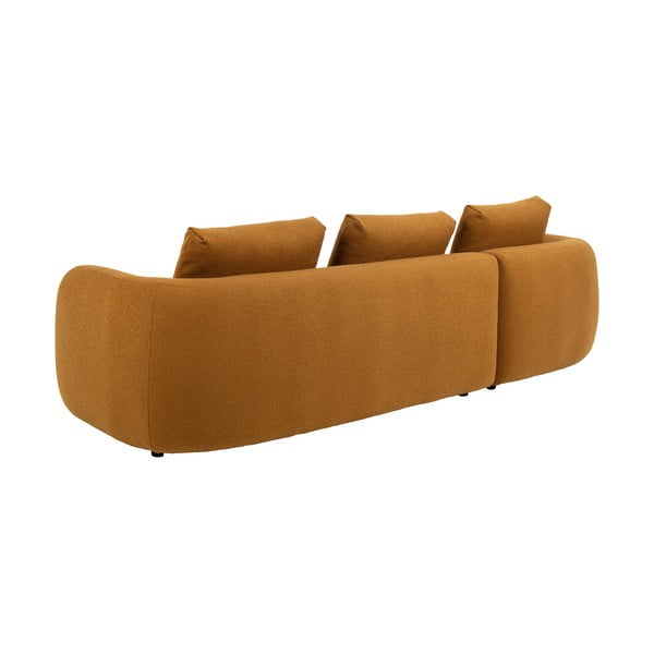 Rohová pohovka z textilie bouclé v hořčicové barvě (pravý roh) Imola – Bonami Selection-image-3