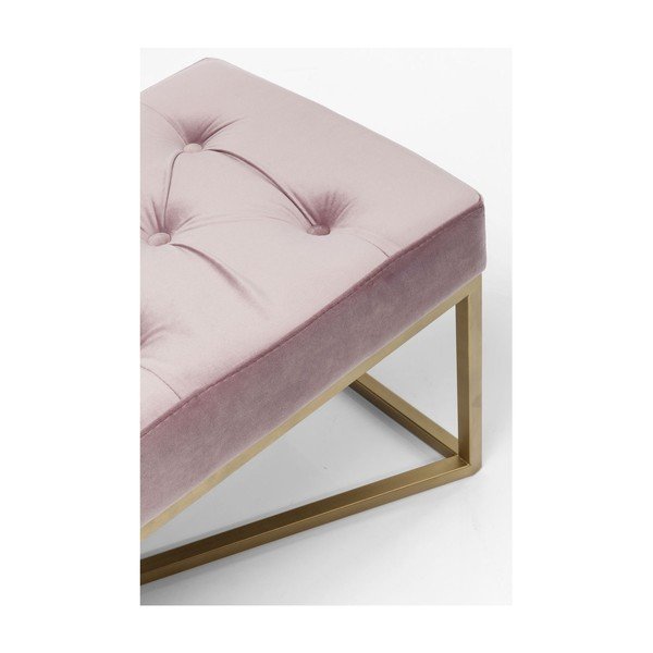 Světle růžová sametová lavice Kare Design Crossover-image-3