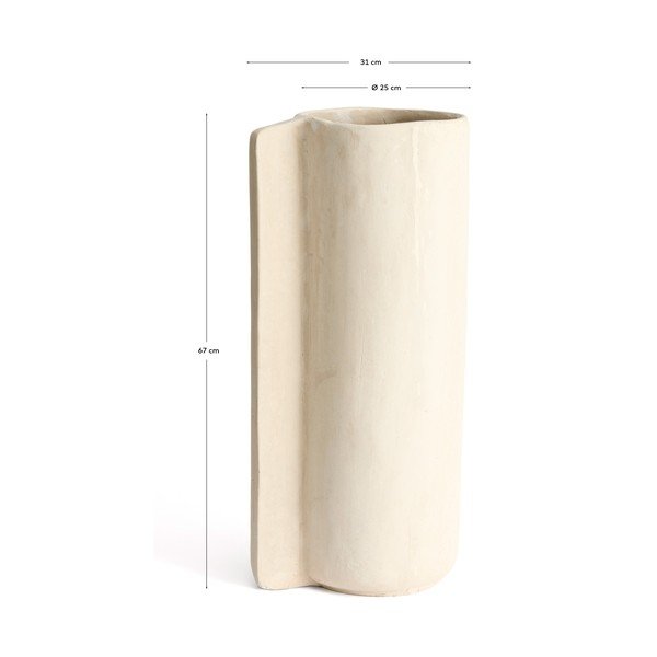Krémová vysoká váza z papírmaše (výška 67 cm) Mireni – Kave Home-image-4