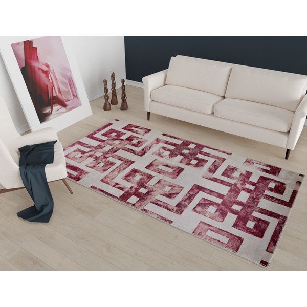 Červený/béžový koberec 140x80 cm - Vitaus-image-1