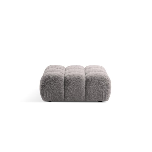 Světle šedá modulární podnožka z textilie bouclé Bellis – Micadoni Home