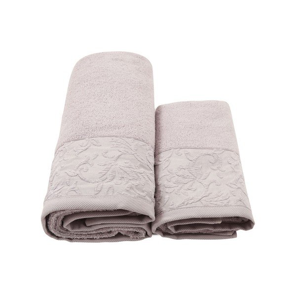 Světle fialový set županu, ručníku a osušky ze 100% bavlny Crespo, vel. M/L-image-1