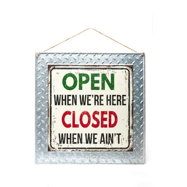 Nástěnná retro cedule Novita Open Closed