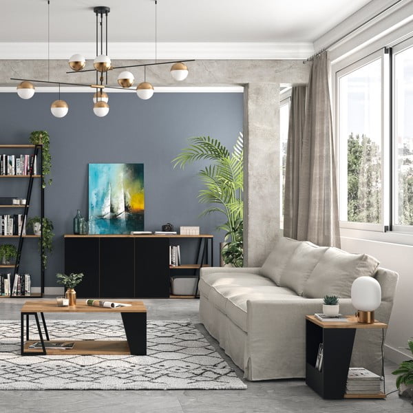 Konferenční stolek s deskou v dekoru ořechového dřeva 40x40 cm Albi - TemaHome-image-3