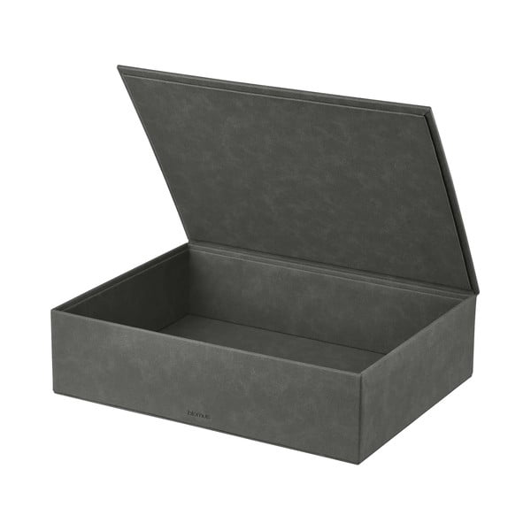 Antracitové úložné boxy v sadě 2 ks s víkem/dekorativní z umělé kůže 40x30x11 cm Sahla – Blomus-image-4