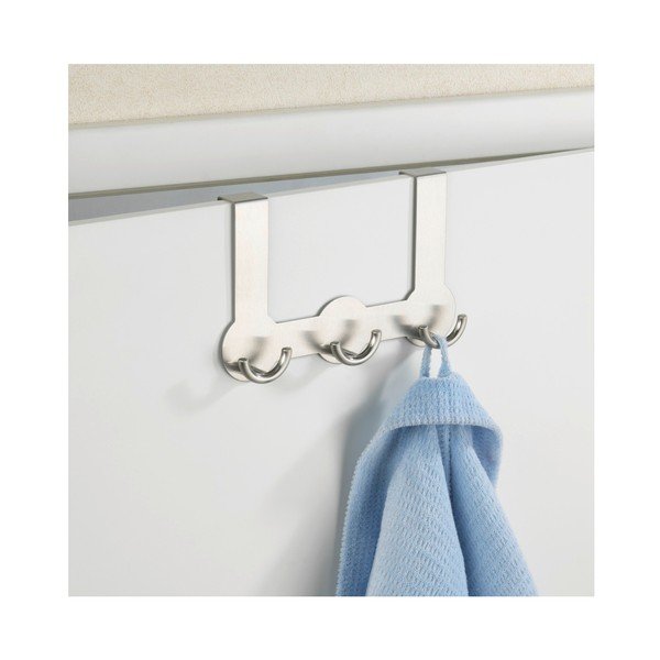 Závěsný věšák na dveře se 3 háčky ve stříbrné barvě Wenko Rondo-image-2