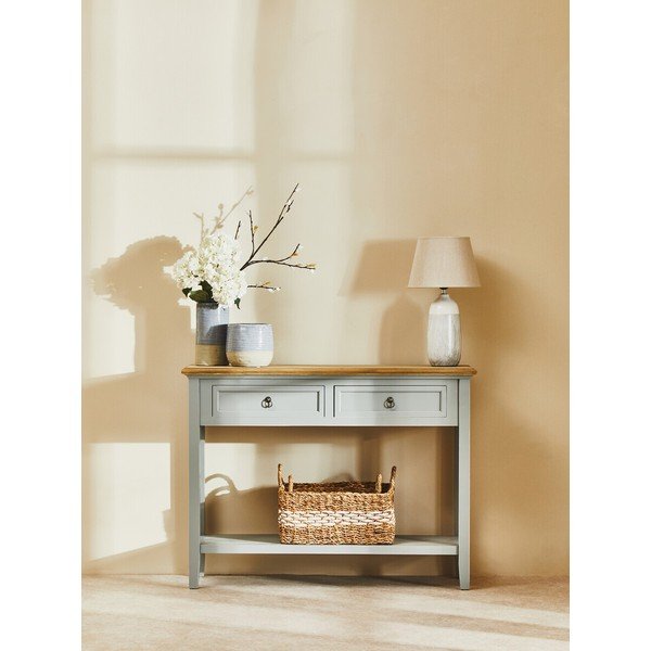 Šedý konzolový stolek z masivu pavlovnie 34,5x99 cm Henley – Premier Housewares-image-1