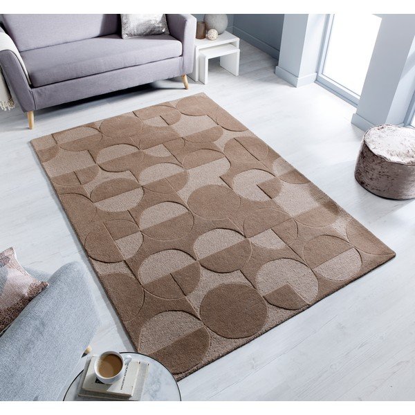 Hnědý koberec z vlny Flair Rugs Gigi, 120 x 170 cm-image-4