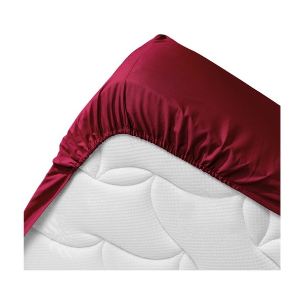 Červené napínací prostěradlo z Bio bavlny 140x190 cm Biolina – douceur d'intérieur-image-3