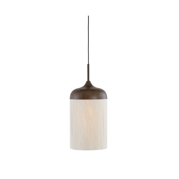 Tmavě hnědé závěsné svítidlo s textilním stínidlem ø 22 cm Dania – Light & Living