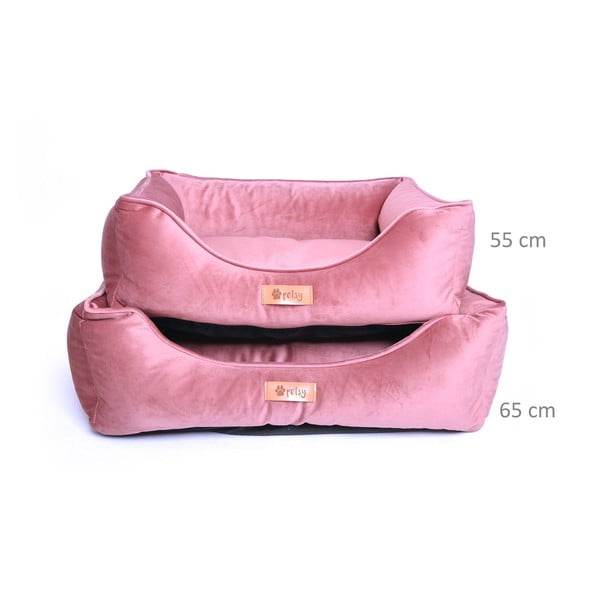 Růžový sametový pelíšek 65x50 cm Royal - Petsy-image-1