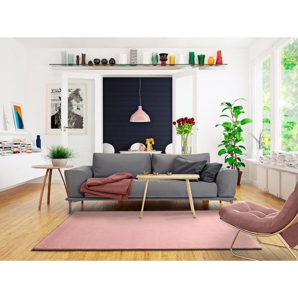 Růžový koberec Universal Berna Liso, 60 x 110 cm-image-1