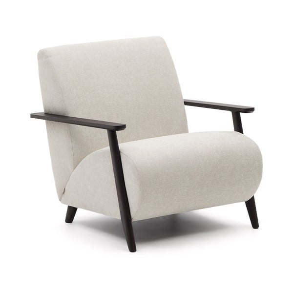 Béžové/krémové žinylkové křeslo Meghan – Kave Home