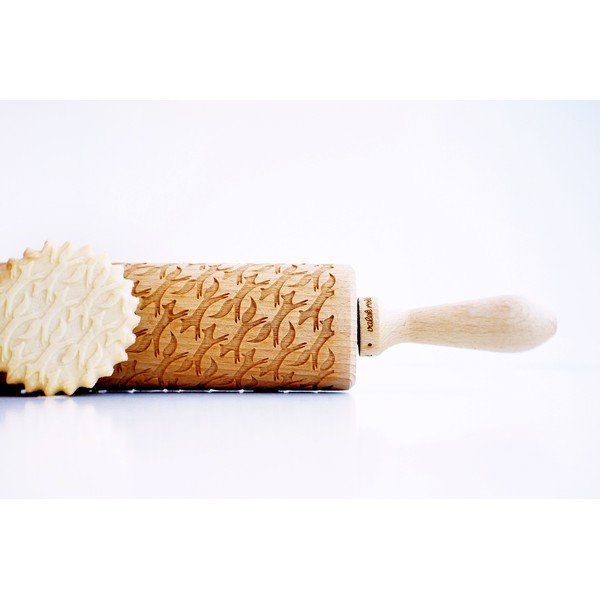 Dřevěný embosovaný váleček na těsto Valek Foxes-image-2