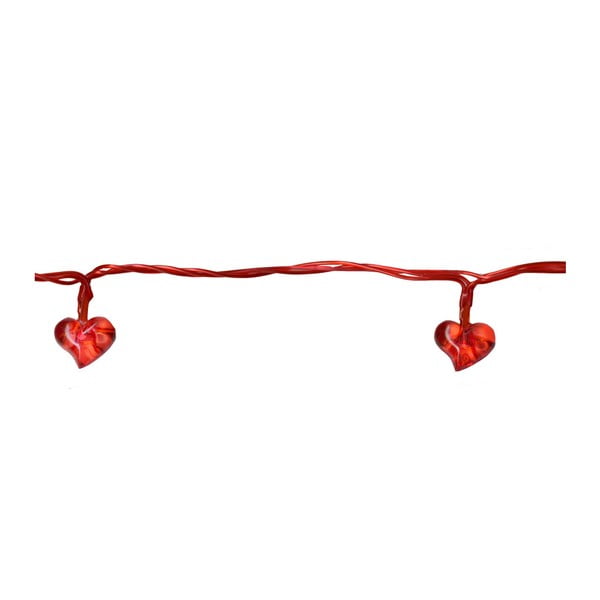 Světelný LED řetěz Best Season Red Hearts, 135 cm