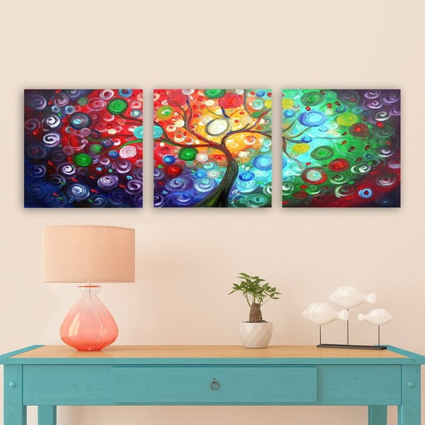 Obrazy v sadě 3 ks 30x30 cm Tree of Life – Wallity-image-1