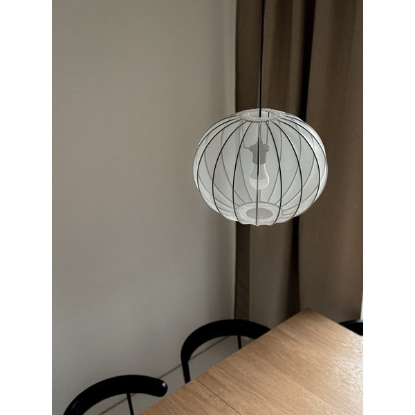 Bílé závěsné svítidlo s textilním stínidlem ø 52 cm Mellow – Candellux Lighting-image-1